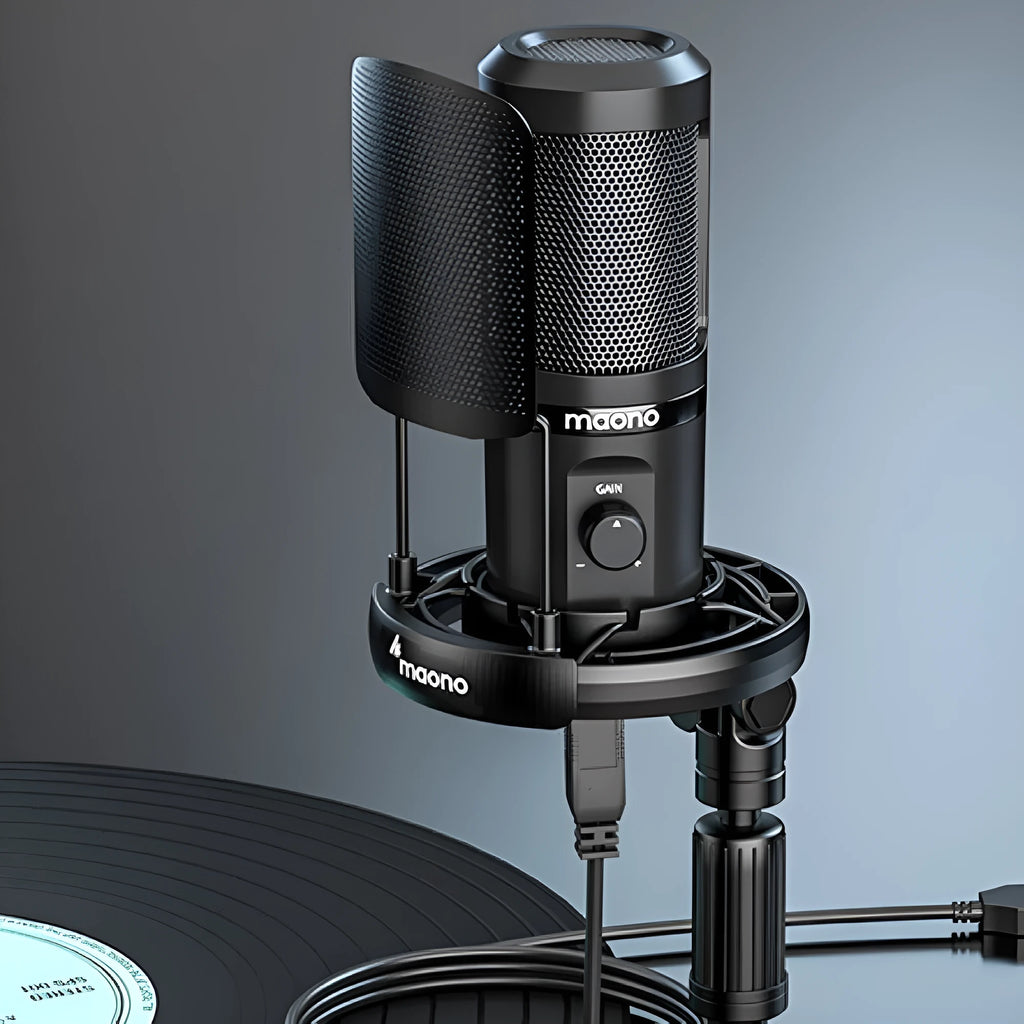 PM461 condenser microphone with tripod and shock rack for computer and mobile phone recording