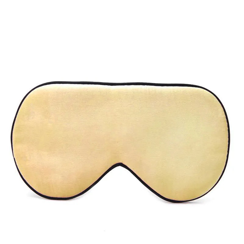 Double-sided mulberry silk sleep eye mask in a choice of twenty-one colours, showing embroidered print.