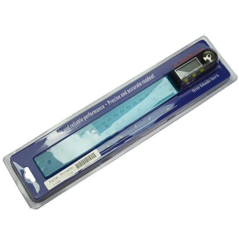Stainless steel digital angle ruler and protractor with electronic display, 0-360 degree range, 200mm to 500mm