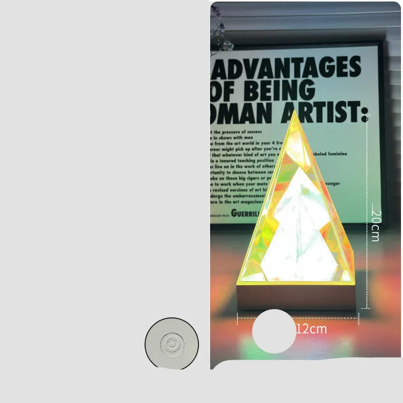 Colourful neon small night lamp with touch dimming, magic colour acrylic, 20cm height, USB charging or plug-in.