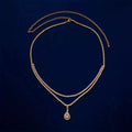Gold or silver rhinestone waist chain with water drop pendant and lobster clasp closure