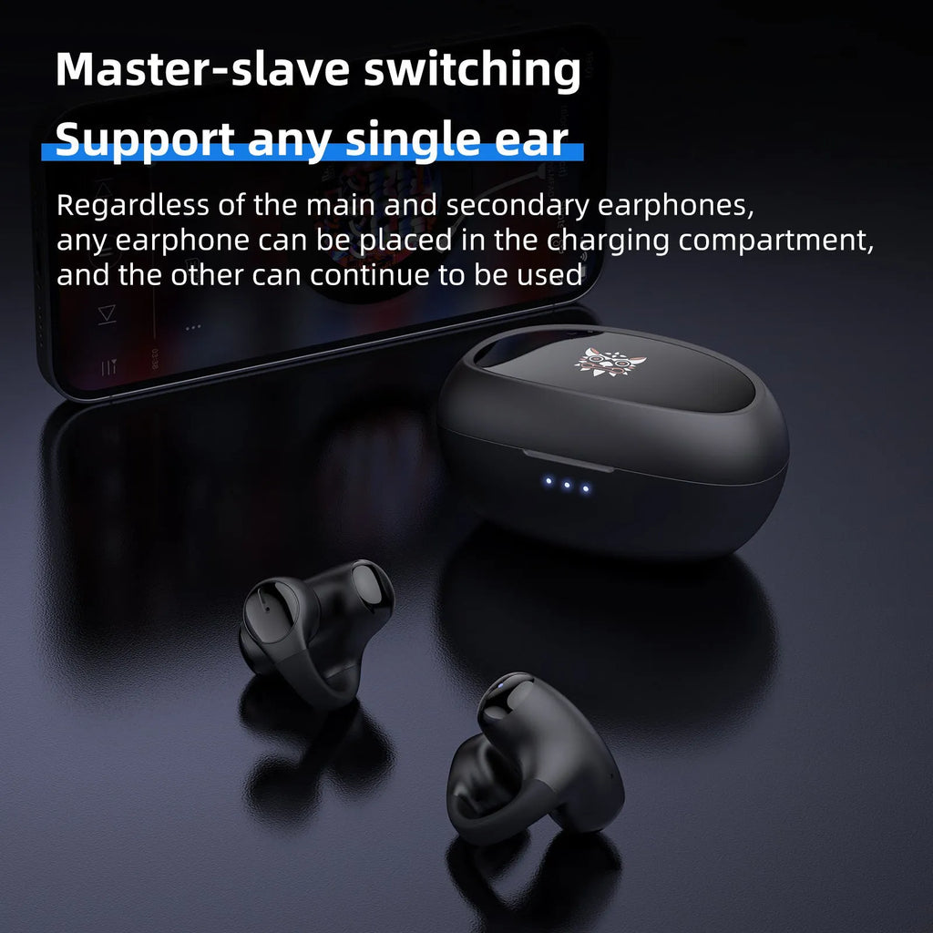 T306 Bluetooth wireless gaming headset with ear hook design in black or white colour