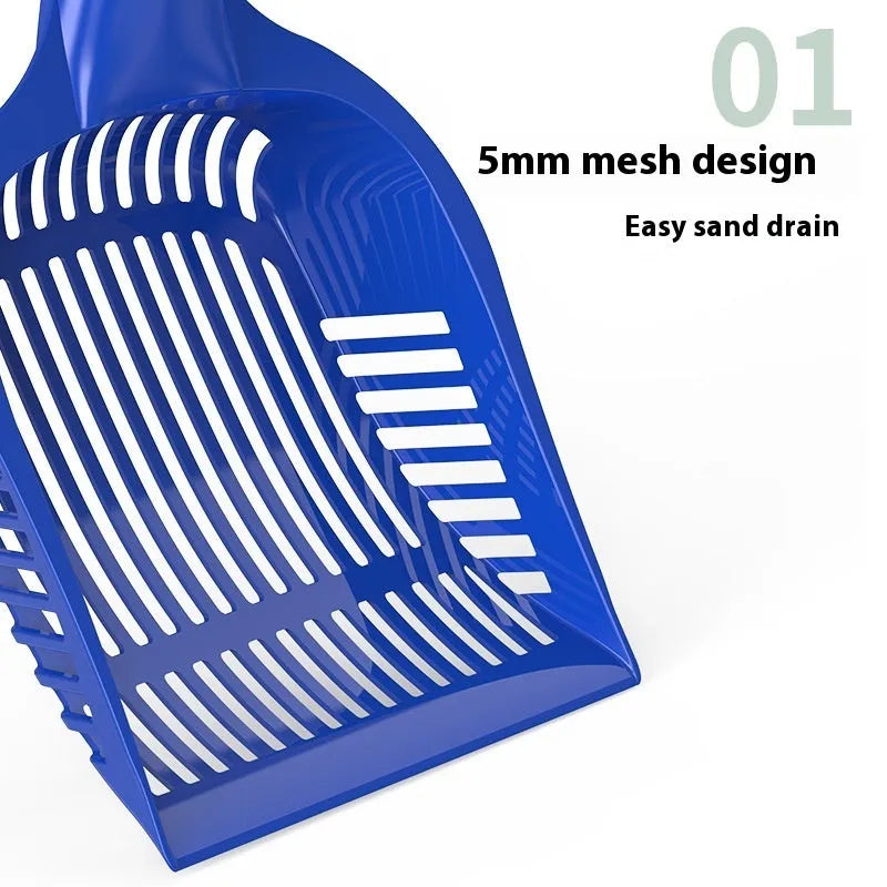 PP plastic cat litter scoop in red, yellow, or blue available in small or medium sizes