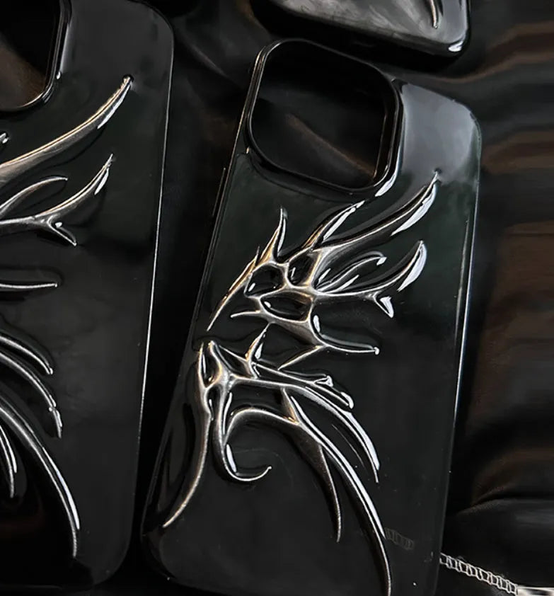 iPhone protective case with three-dimensional wings design in blurred wings colour for anti-drop protection