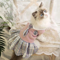 Polyester tartan princess skirt for dogs and cats in pink, blue, or green colours