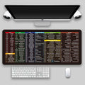 Shortcut key mouse pad oversized thickened desk pad with non-slip rubber base and cloth surface, available in multiple sizes and language-style designs