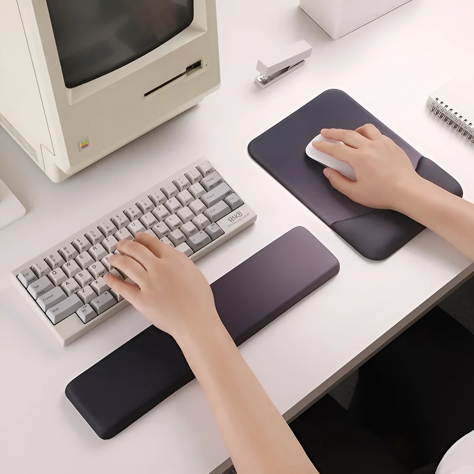 Square silica gel mouse pad with cloth surface and wrist support pillow