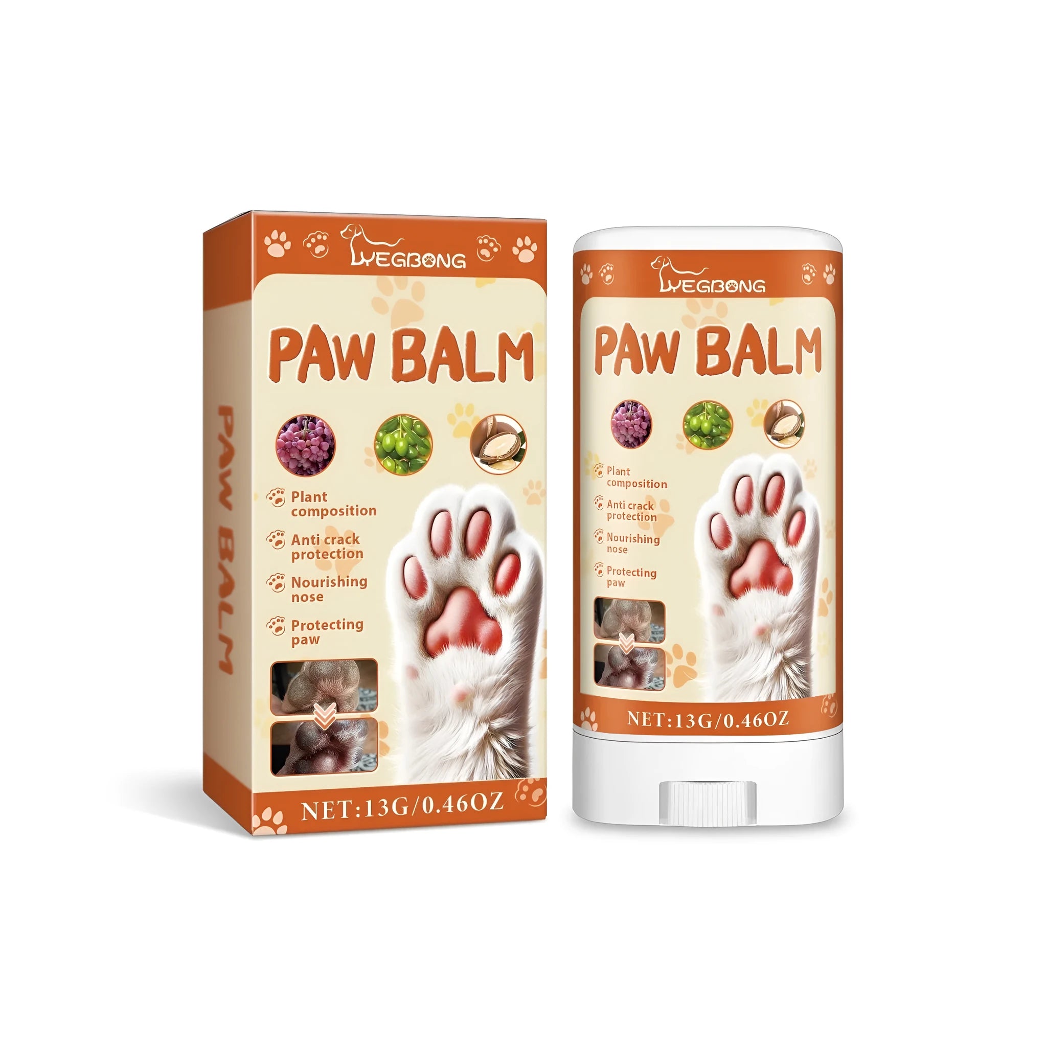 13g pet claw protection cream pot for anti-cracking paw care on dogs and cats