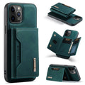 Magnetic card holder phone case for Apple iPhone, PU handmade, combination black colour