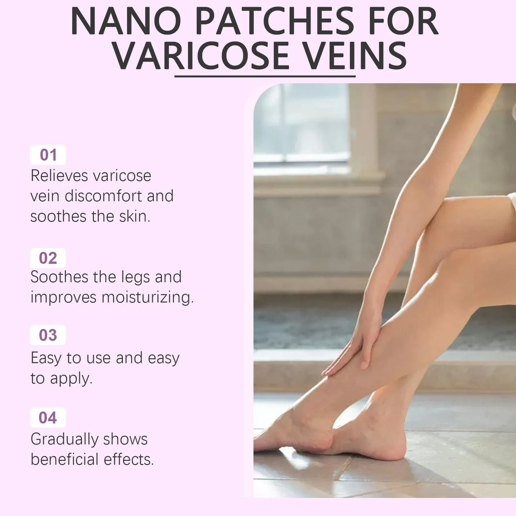 Leg care micro needle patch set containing four patches with moxa leaf and ginger root formula
