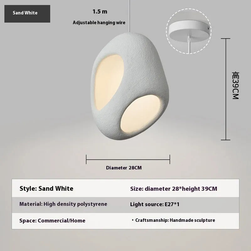 Creative single head retro ceiling light in high density polystyrene, white finish