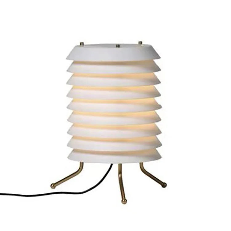 Nordic creative wrought iron bedside table lamp with layered design, platinum finish, and 250x350mm dimensions