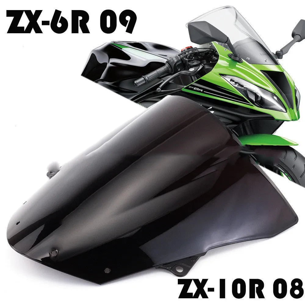 Blue motorcycle windscreen replacement for Kawasaki ZX-6R and ZX-10R sport bikes