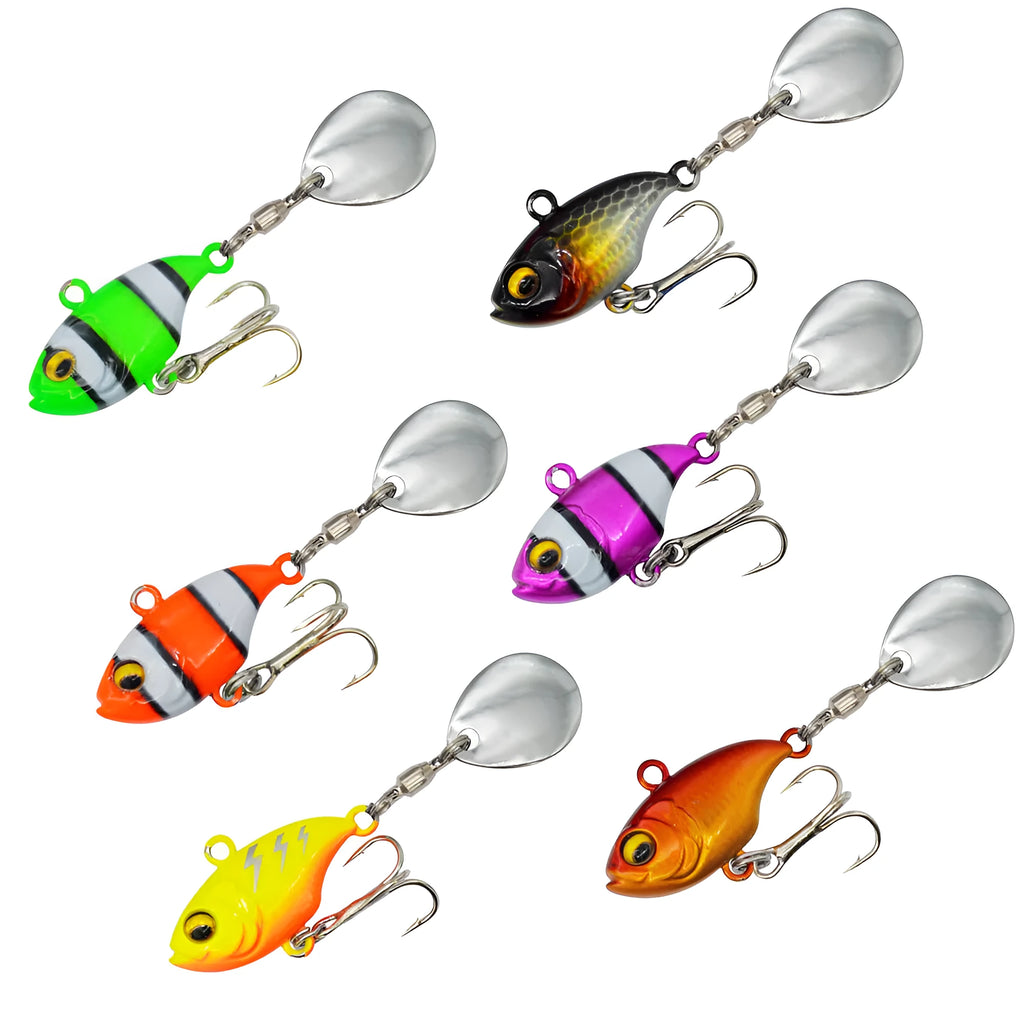 Metal sea fishing iron plate lure with small rotating sequins in gold colour variant.