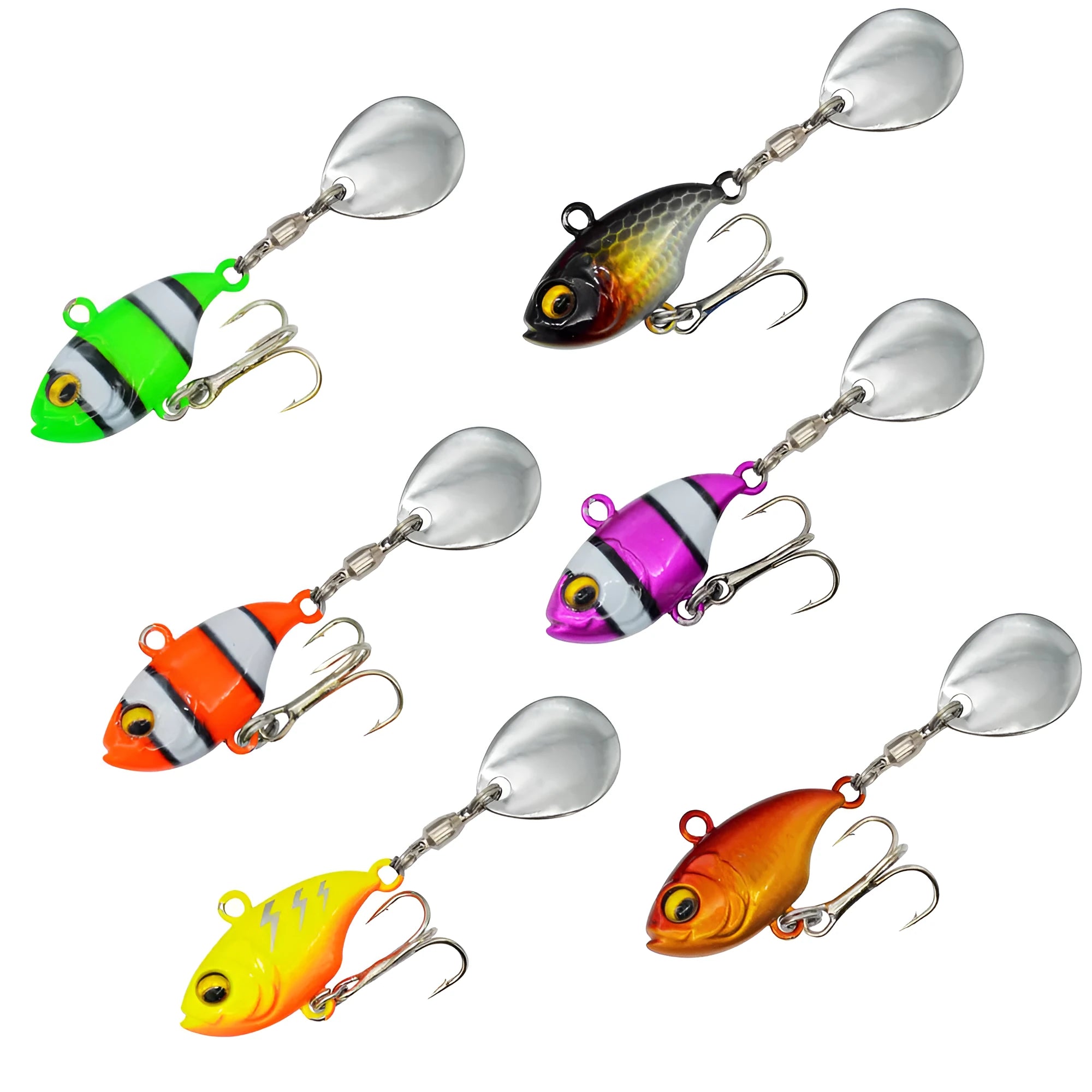 Metal sea fishing iron plate lure with small rotating sequins in gold colour variant.