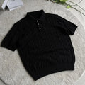 Short sleeve combed cotton knitted T-shirt in grey on a hanger, showing youth style.