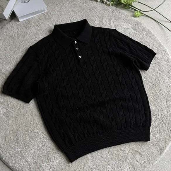 Short sleeve combed cotton knitted T-shirt in grey on a hanger, showing youth style.