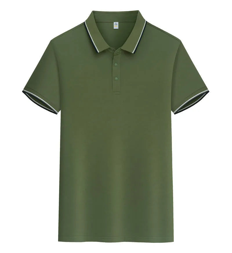 Pure cotton polo shirt with lapel collar in multiple colour options