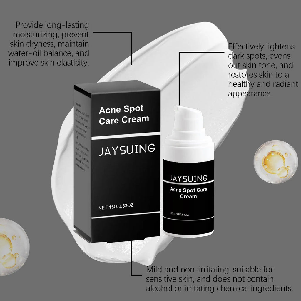 15g jar of hydrating acne cream with mint, tea tree oil and aloe ingredients
