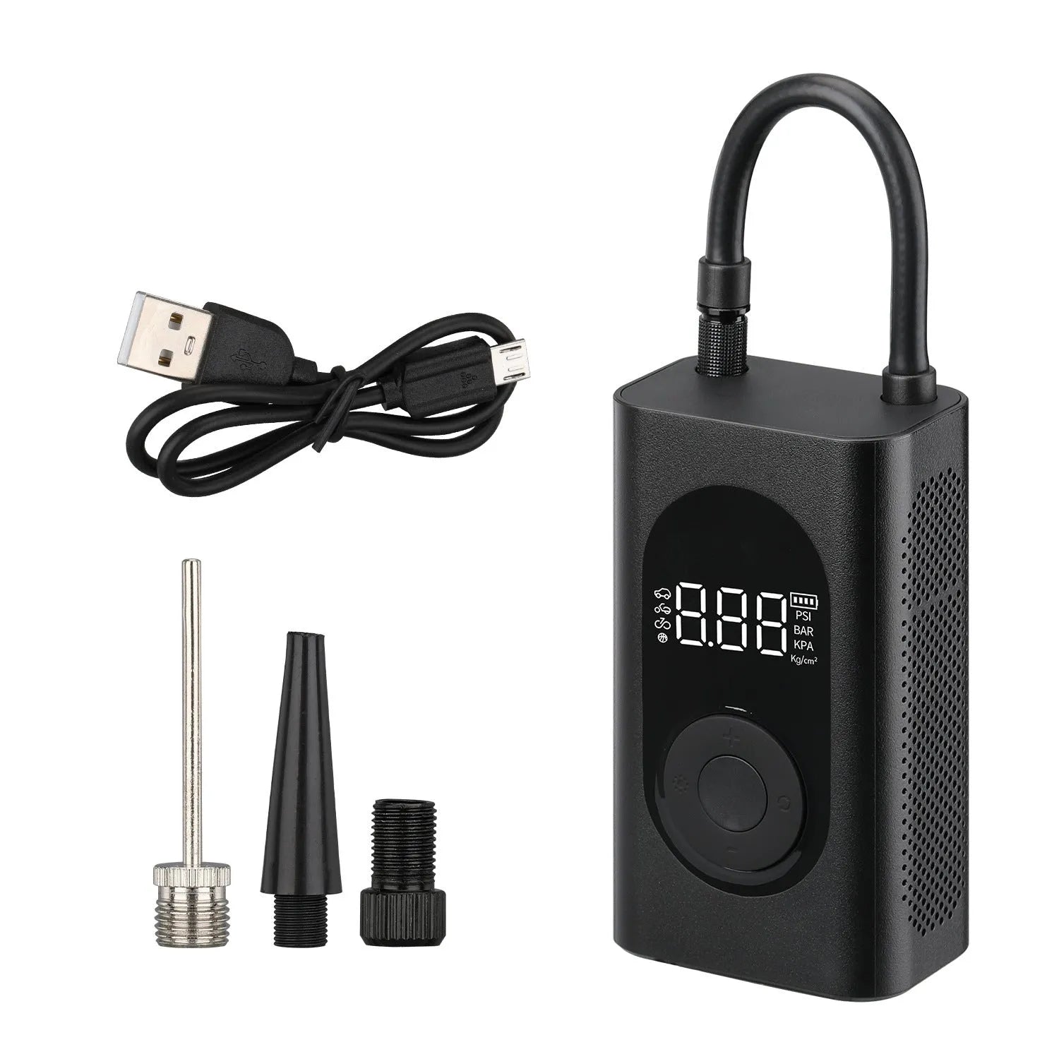 Portable wireless tyre pump with power bank and flashlight for car motorcycle bicycle inflation