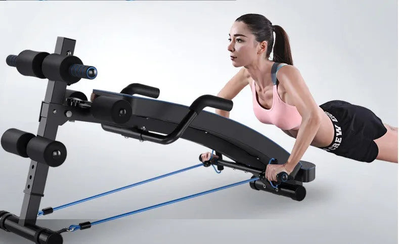 Supine board indoor sit-up aid with metal frame, 11 kg, in black or blue