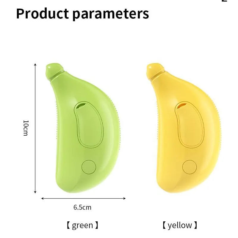 Rechargeable 3-in-1 cat steam brush with green silicone paw-shaped bristle tips for grooming