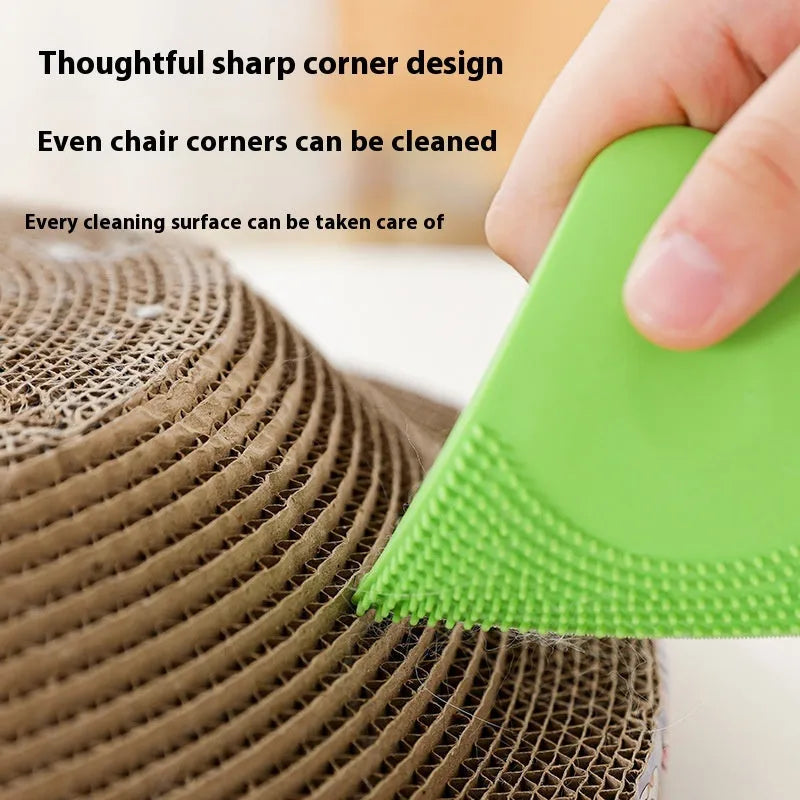 PTE pet hair scraper brush in four colours for pet grooming and clothing hair removal