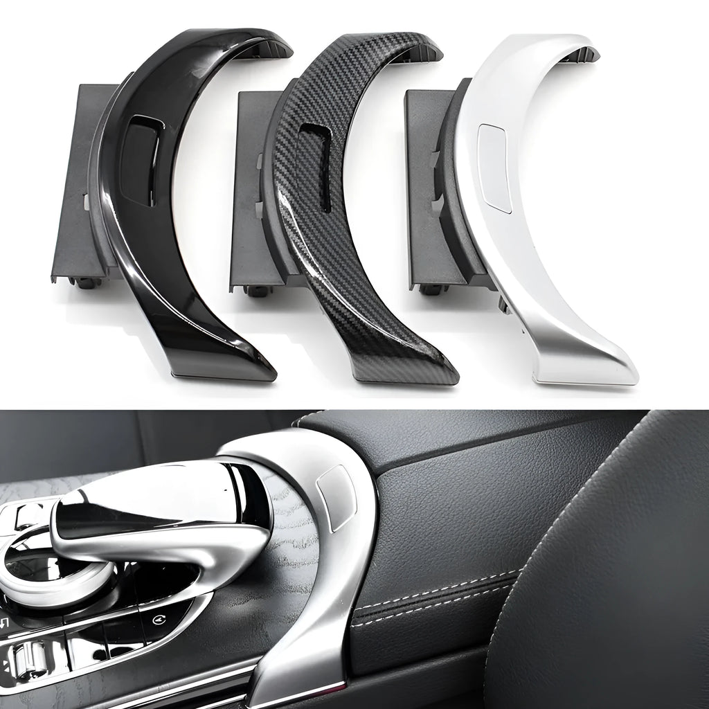 Mercedes-Benz C-Class and GLC armrest box button electroplating panel in silver electroplated finish