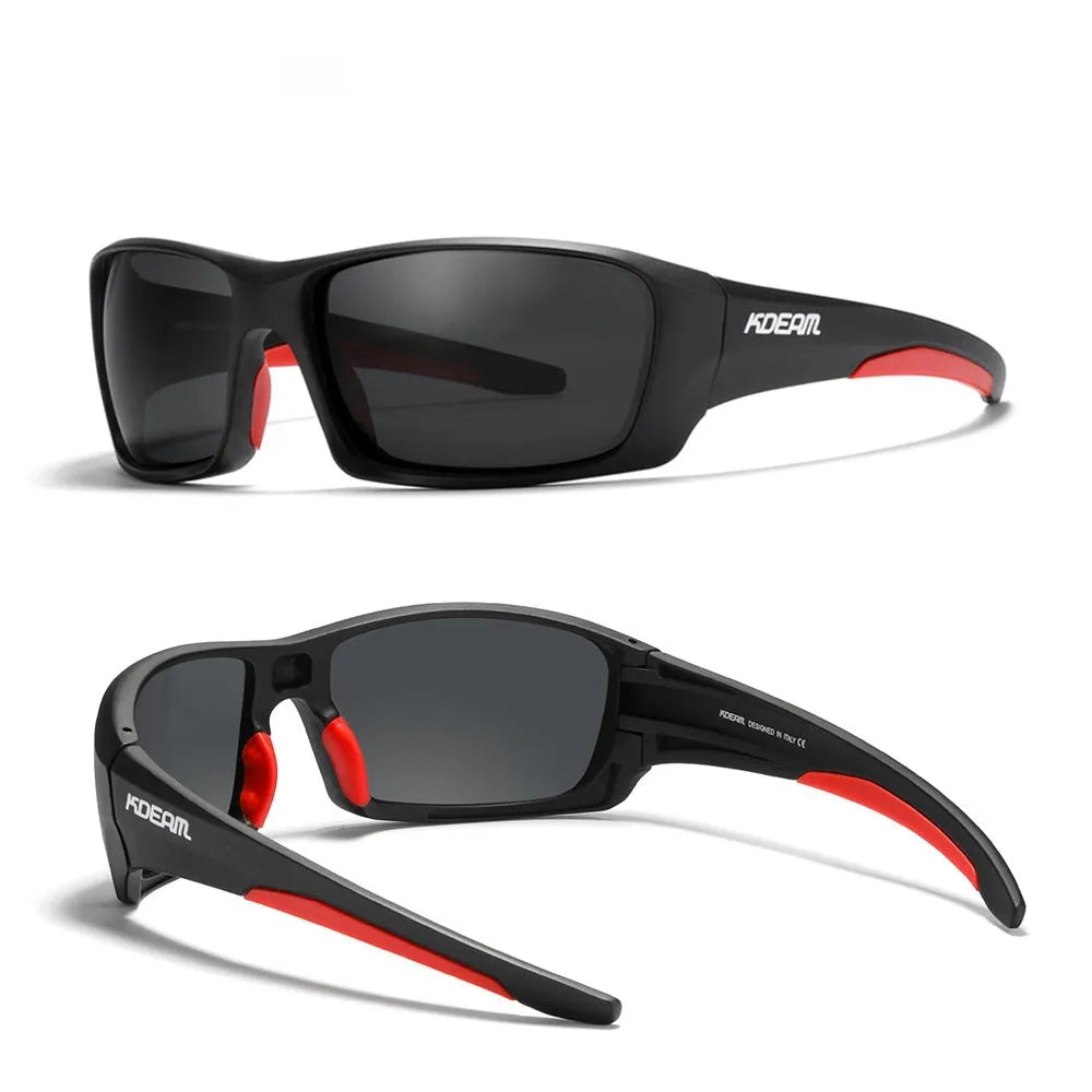 Ultralight polarised sports sunglasses with TR90 frame and silicone nose pad in colour option C1.