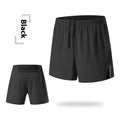 Men's loose fit high-waist off-road running shorts in red, shown front view