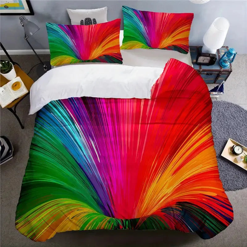Digital printing three-piece quilt cover set in chemical fibre, modern simplicity style, sizes 180x210cm to 264x228cm