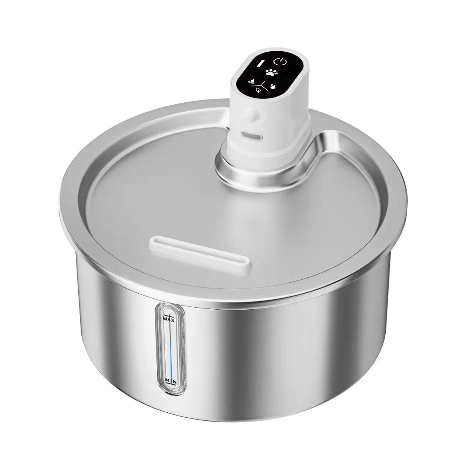 Stainless steel heated pet water fountain with constant temperature control unit