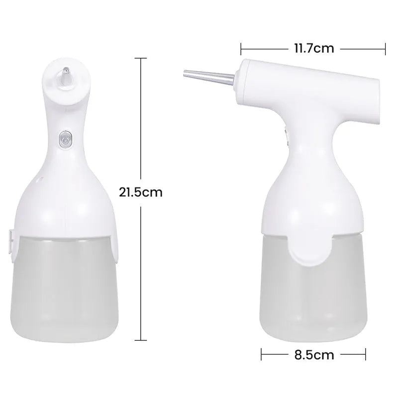 White electric liquid foam dispenser gun with 350ml capacity and IPX5 waterproof rating