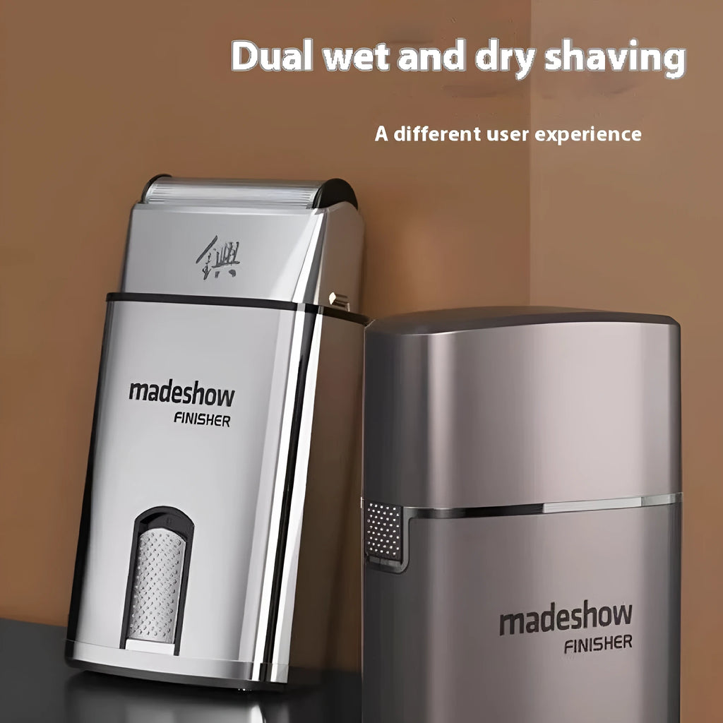 Household push light barber shop electric shaver silver with stainless steel cutter head and USB plug