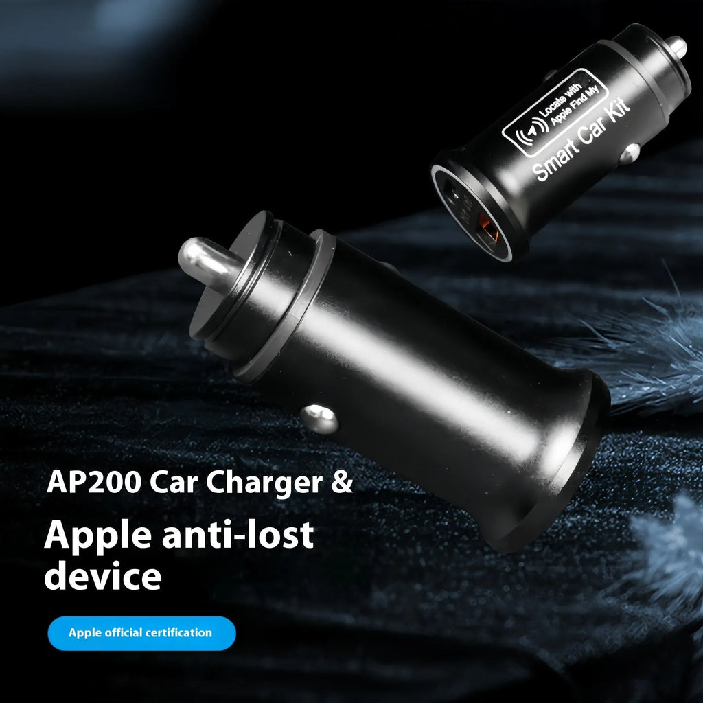 Black ABS plastic car charger GPS locator for vehicle tracking and anti-theft security.