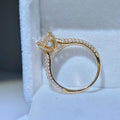 Copper plated alloy ring with moissanite diamond, elegant Style1 design for women