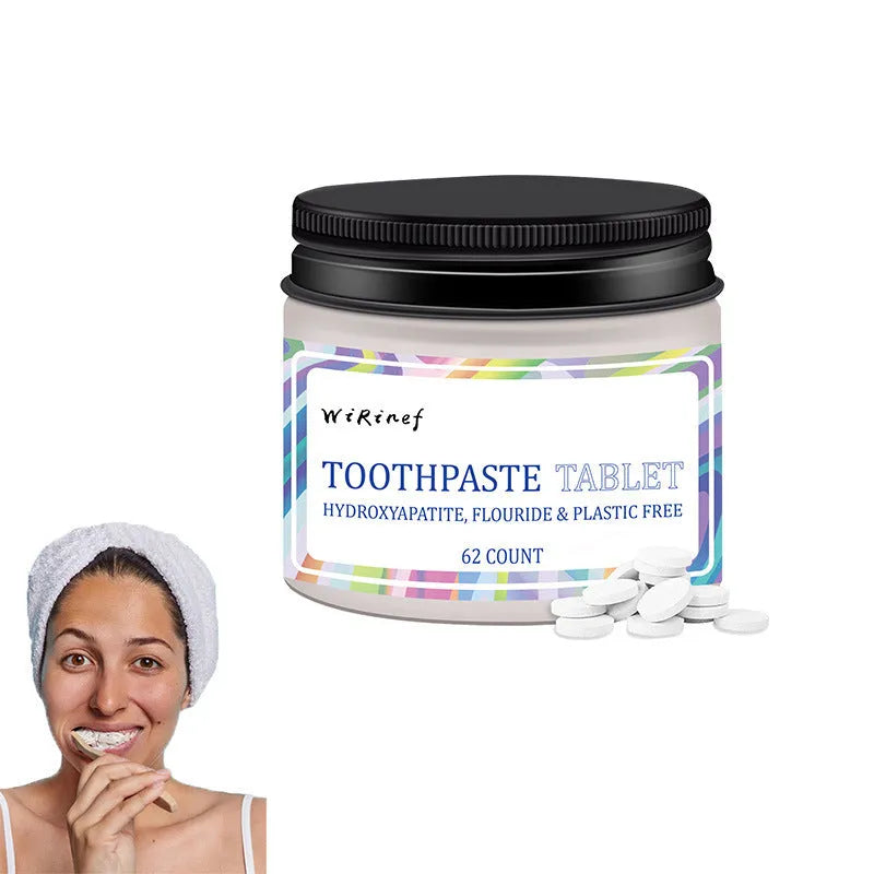 TP19 solid toothpaste tablets in pack of 62 pieces for portable dental cleaning