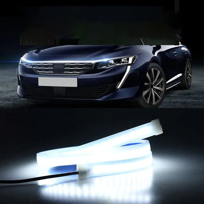 Flexible PVC LED light strip for automotive engine cover installation in various lengths and colours.
