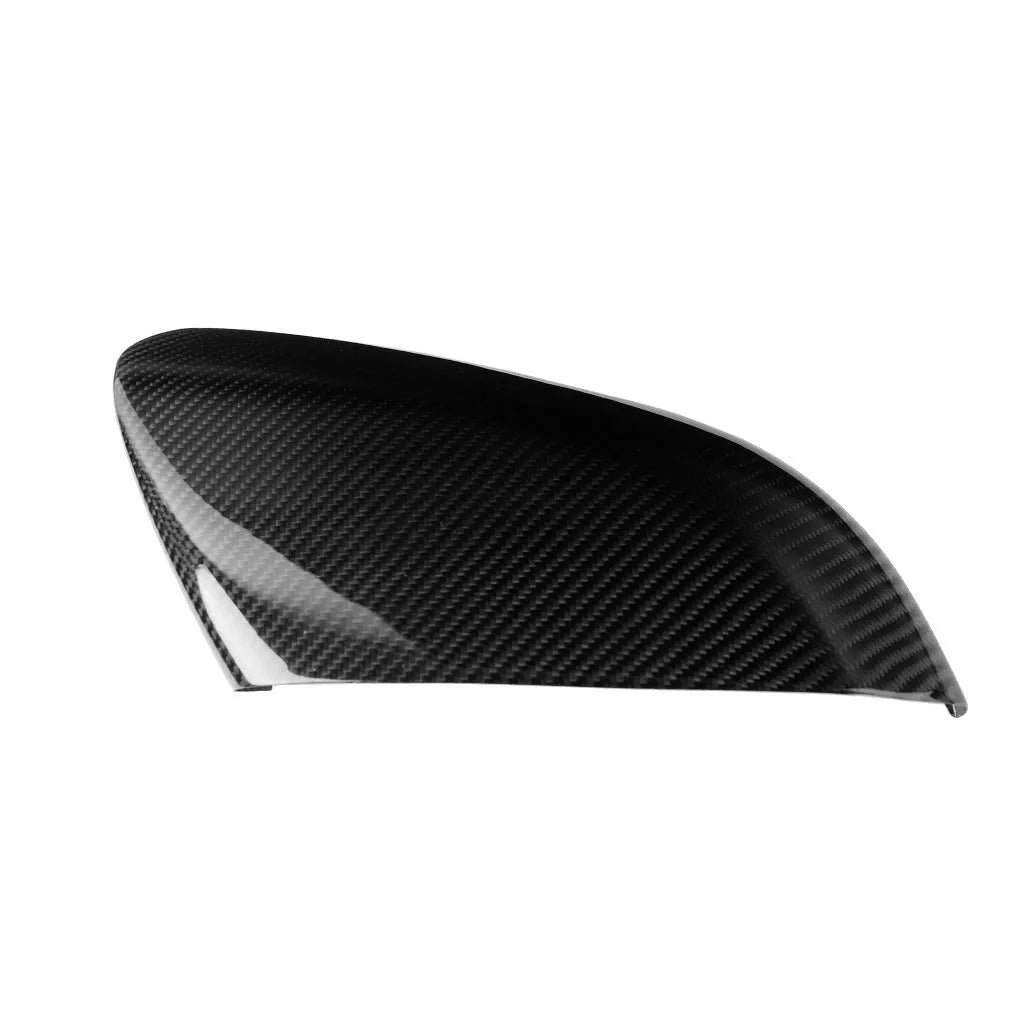 Carbon fibre rearview mirror shell sticker in black, 135mm x 305mm, for Honda Civic 10th generation