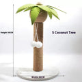 Cactus cat scratching pole climber with coconut tree board for pet cats to grind claws