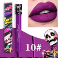 Halloween creative makeup lip gloss in skull test tube packaging with retro matte gold and silver finish