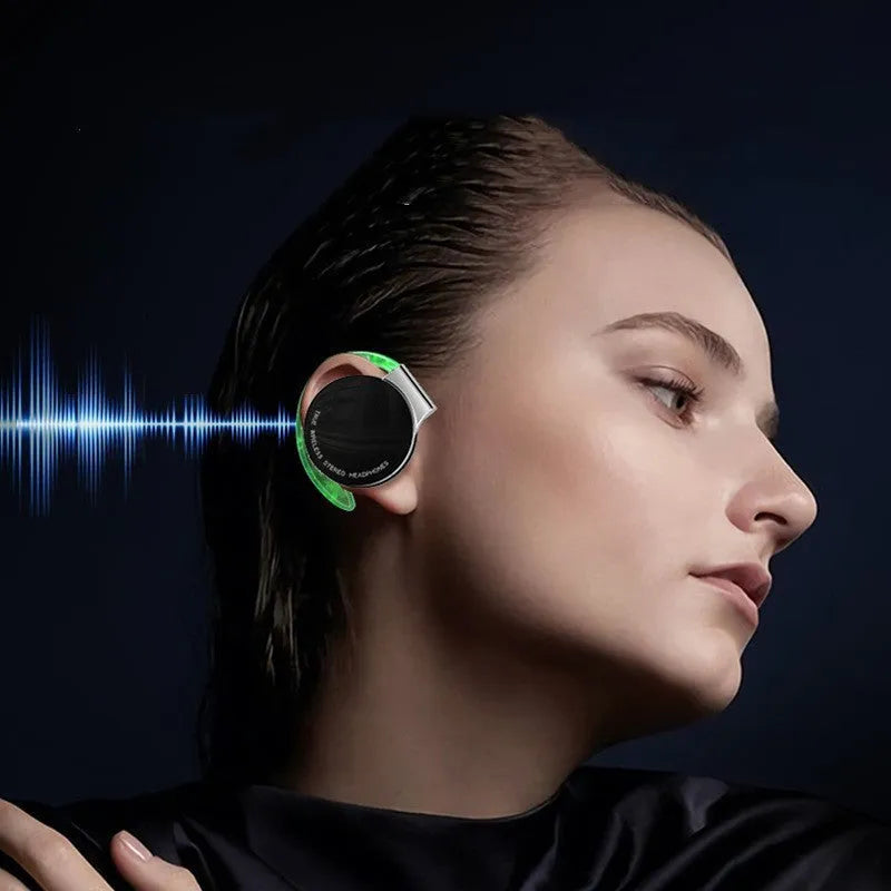 Black and white sports wireless Bluetooth earphones with ear plug design