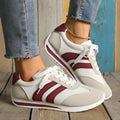 Women's wine red Cortez Retro sneakers with cross strap design and mesh lining