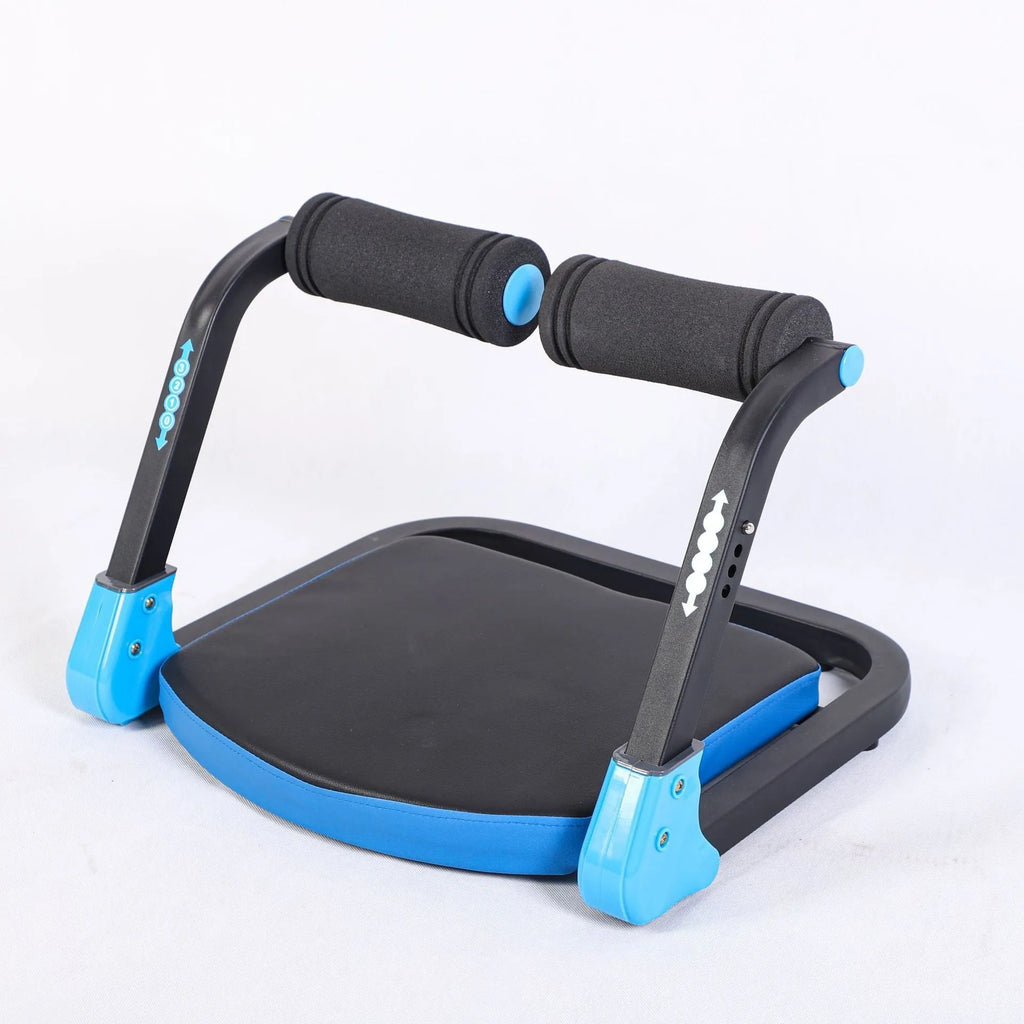 Red and sky blue portable abdominal exercise device for core workouts