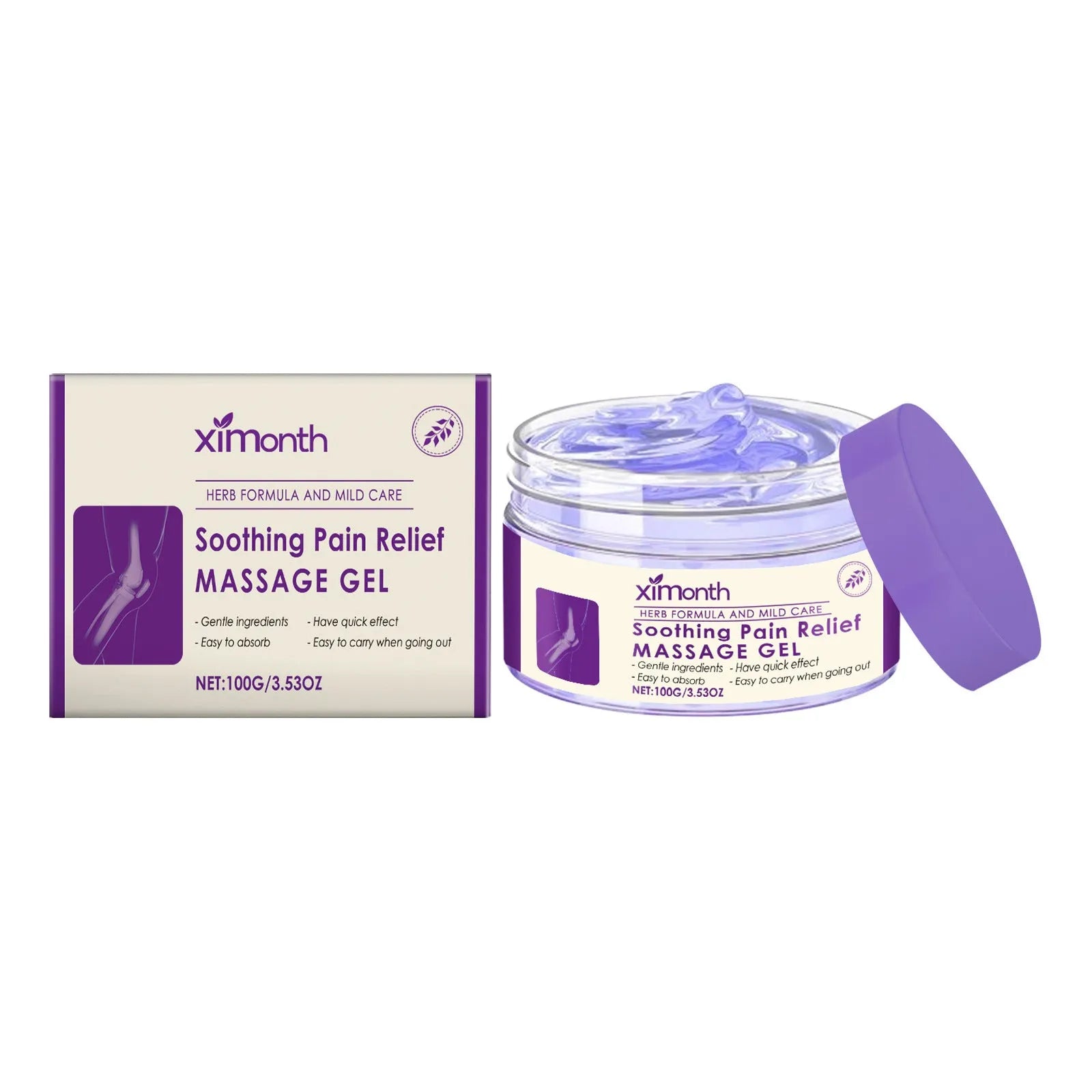 100g tube of body massage gel for joint, knee and elbow care on a plain background