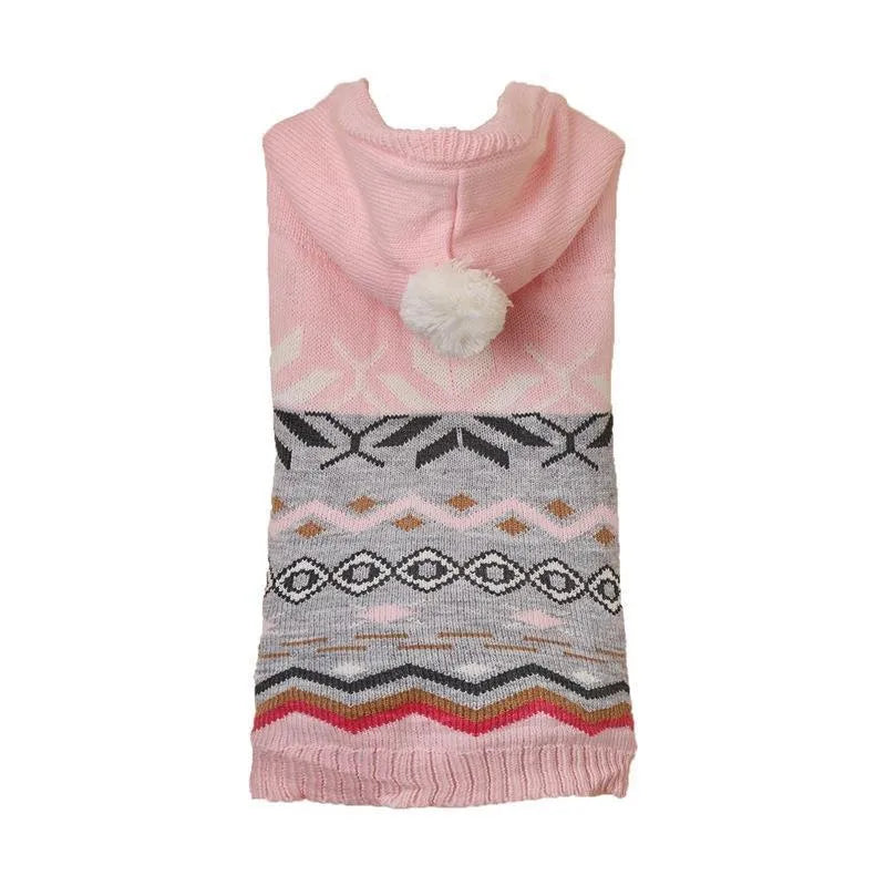 Classic diamond pattern pet sweater for dogs and cats in blue, green, or pink colours