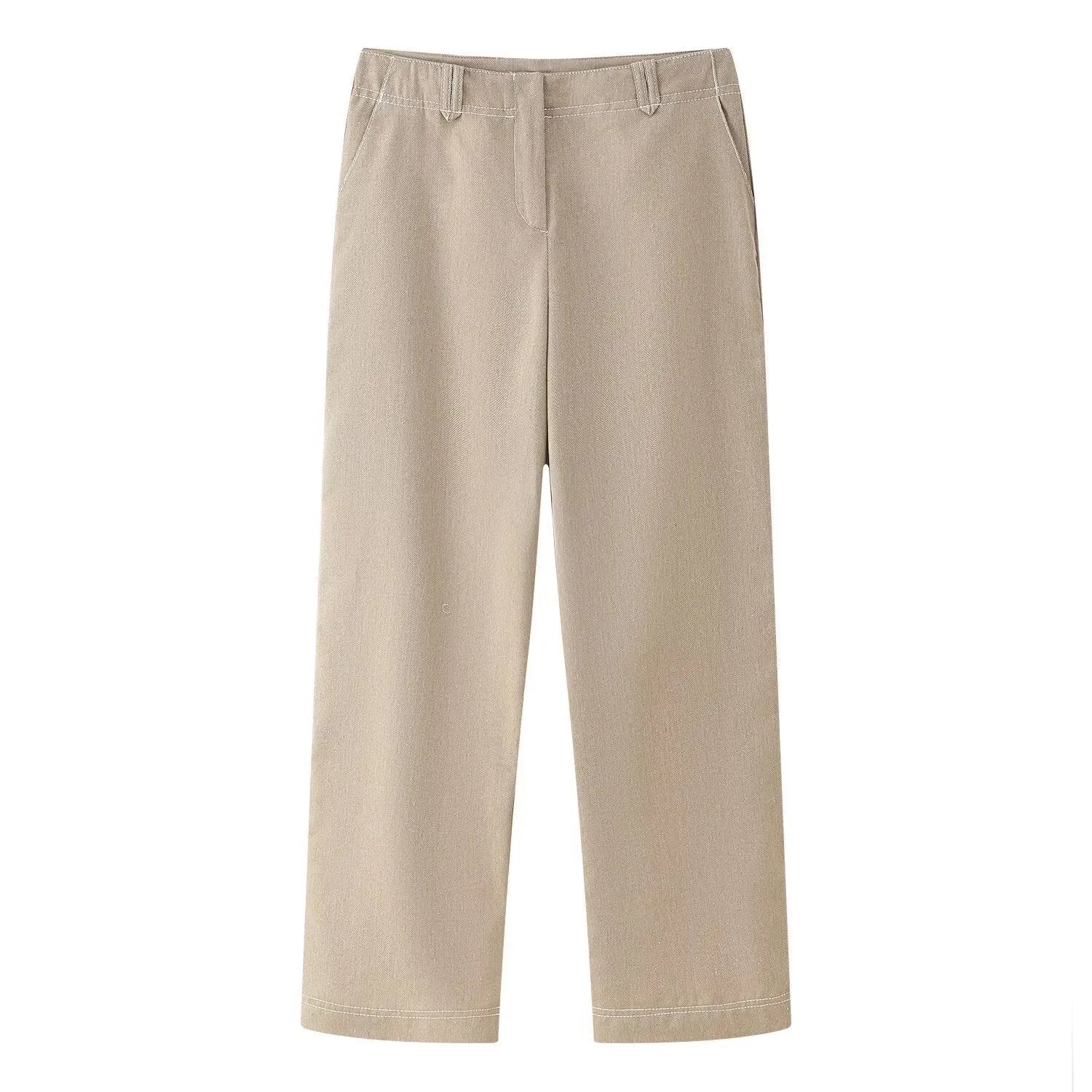Women's summer suit set with 3D herringbone pattern jacket and straight-leg trousers