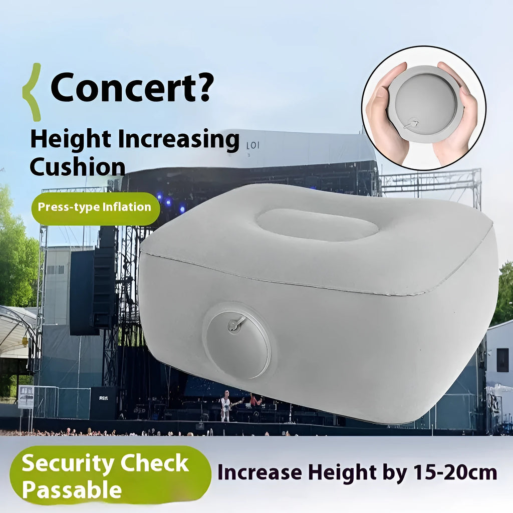 Press inflatable portable folding seat cushion with flocking material for height increase