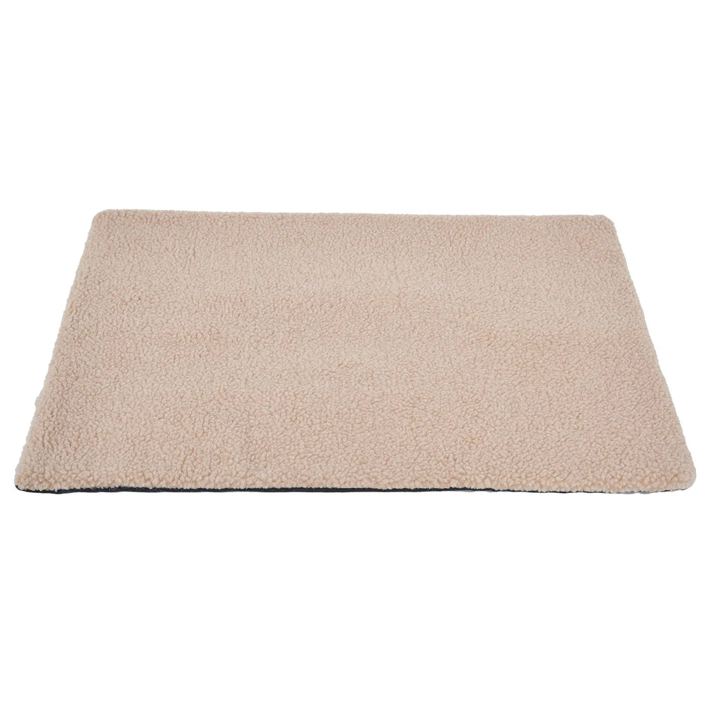 Grey plush self-heating pet bed for cats and small dogs with dimensions 95x65cm
