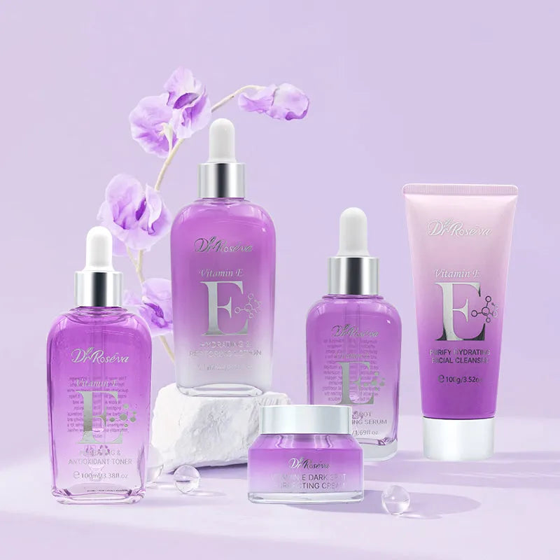 DR.ROSEVA 5 piece private label skincare set with anti-acne dark spot remover toner and cream